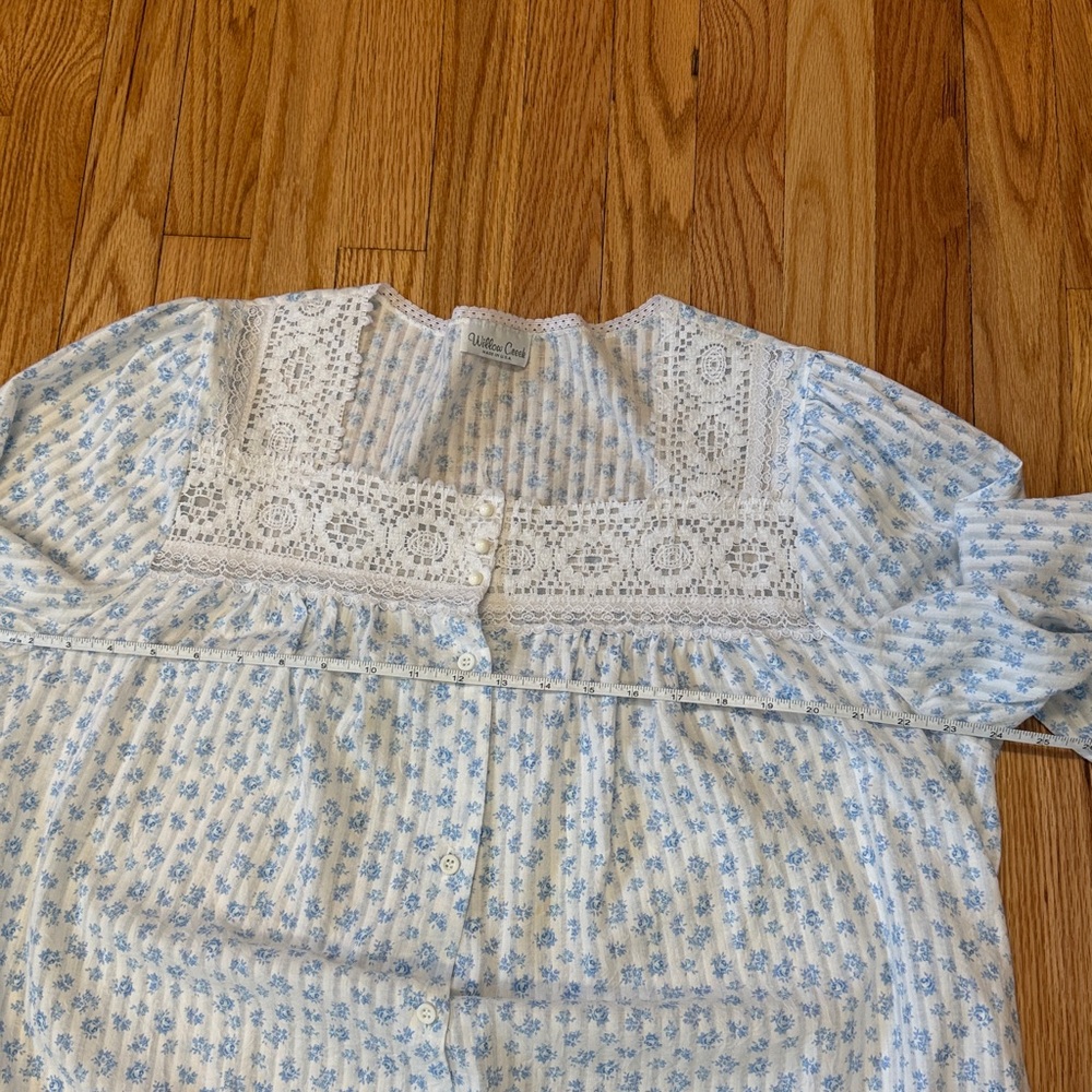 VTG Willow Creek Nightgown & Robe Set Peignoir Floral Lace Prairie style LARGE - Picture 11 of 14